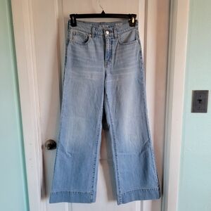 J. Crew Women's Light Wash Wide Leg High Rise Jeans